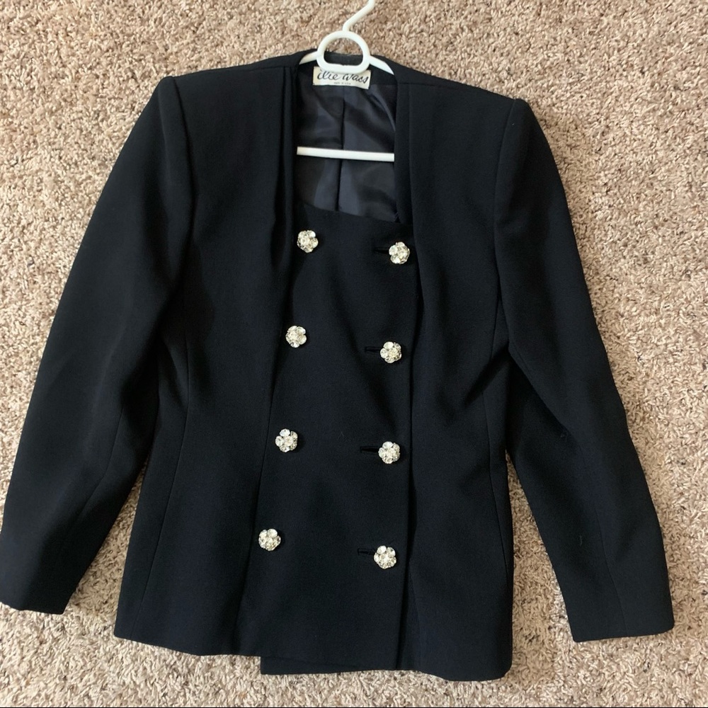 Ilie Wacs Blazer Size 6 with Crystal Buttons